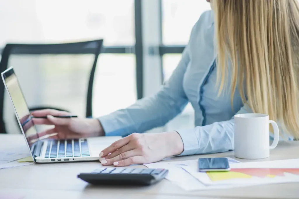 secretary working laptop